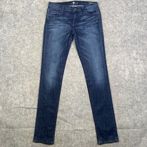 7 For All Mankind Jeans Womens 26 Roxanne Dark Blue Skinny Stretch Denim 30x31